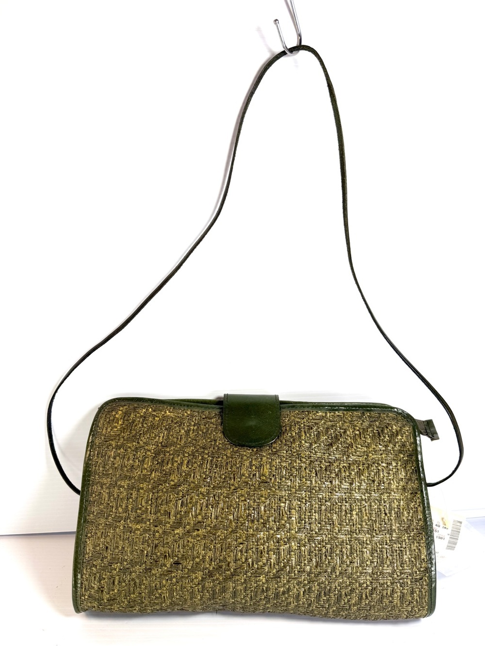 Saks Fifth Avenue Olive Green Woven Crossbody Bag